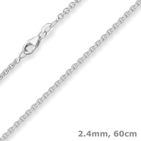 2,4mm Rund-Ankerkette Silberkette Collier Halskette aus 925 Silber 60cm