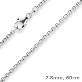 2,8mm Rund-Ankerkette Silberkette Collier Halskette aus 925 Silber 60cm
