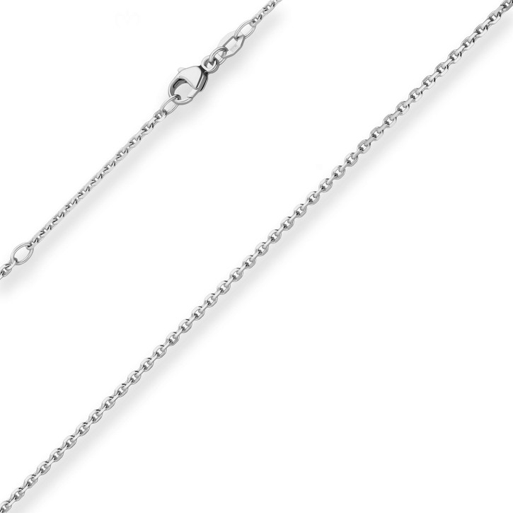 1.7mm Ankerkette diamantiert aus 750 Weißgold 45cm