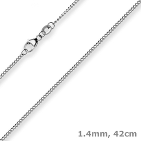 1,4mm Panzerkette rund Platinkette Collier Halskette aus 950 Platin 42cm
