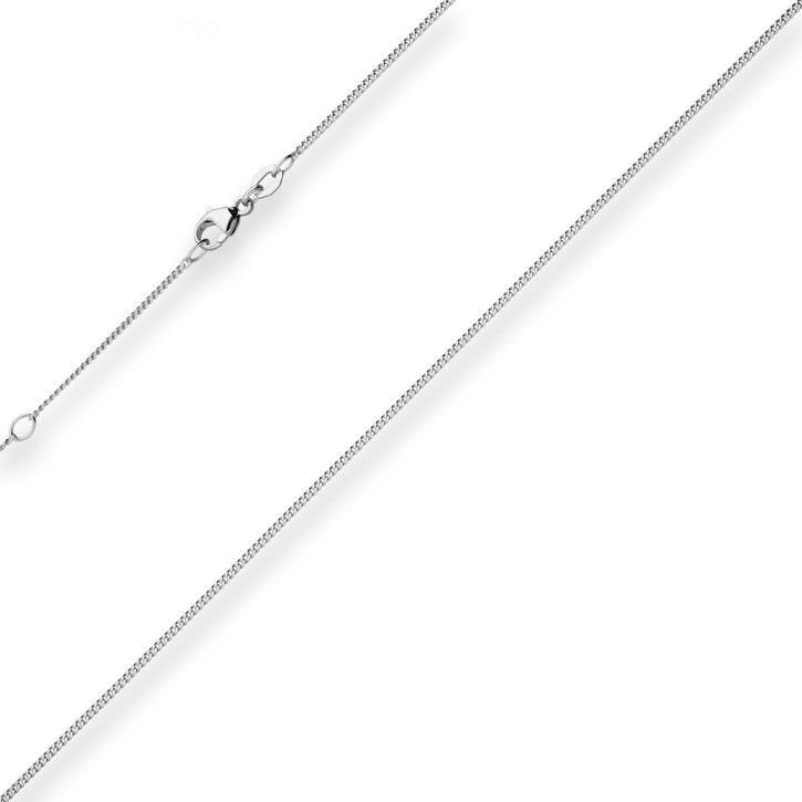 1.2mm Panzerkette aus 750 Weißgold 45cm mit Zwischenöse