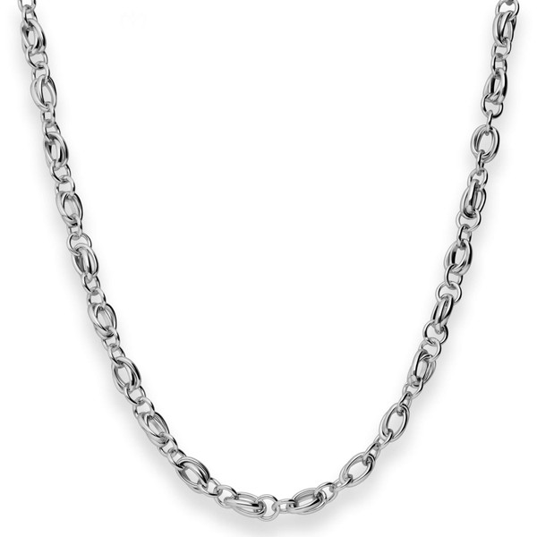 4.5mm Ankerkette weit aus 925 Silber rhodiniert 45cm