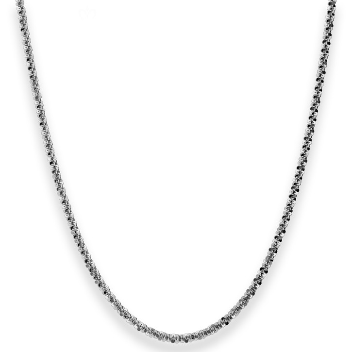 2.6mm Criss-cross-Kette aus 925 Silber rhodiniert 45cm