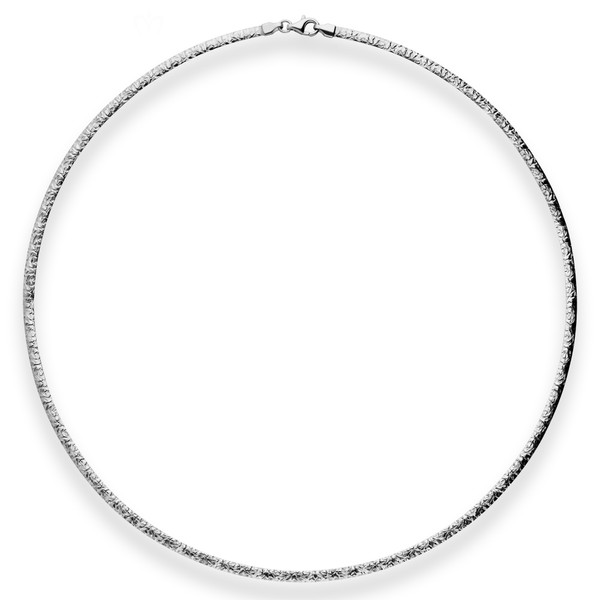 3mm Tondakette oval aus 925 Silber rhodiniert 42cm