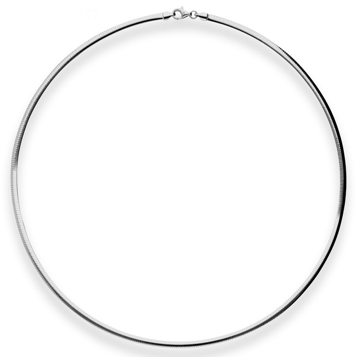 3mm Tondakette oval aus 925 Silber rhodiniert 45cm