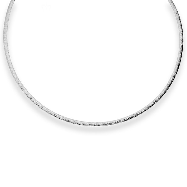 3mm Tondakette oval aus 925 Silber rhodiniert 45cm