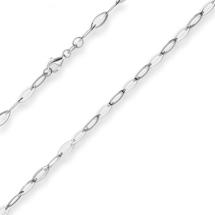 5.2mm Ankerkette weit Spitzoval aus 925 Silber 45cm