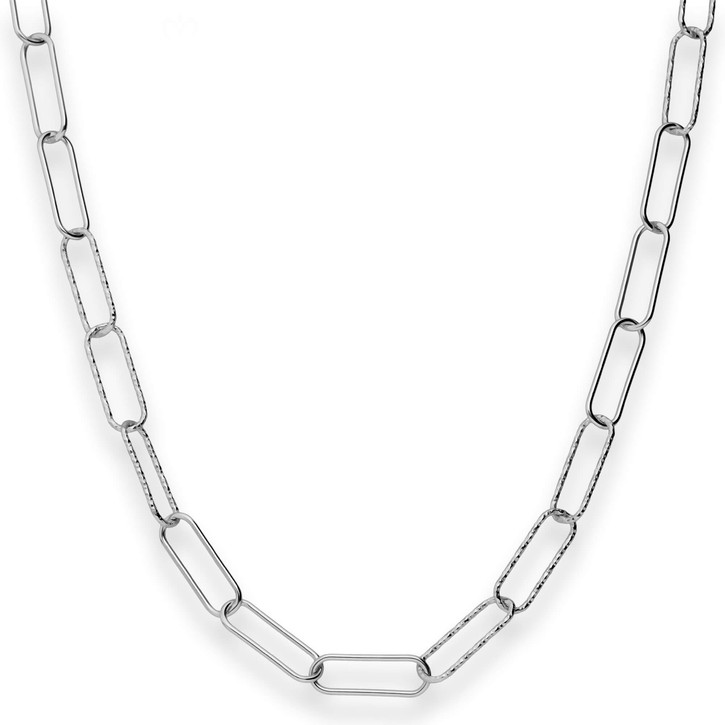 4.8mm Ankerkette gerieft Paper-Clip 925 Silber rhodiniert 45cm