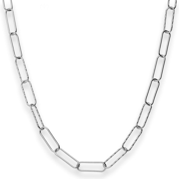 4.8mm Ankerkette gerieft Paper-Clip 925 Silber rhodiniert 45cm