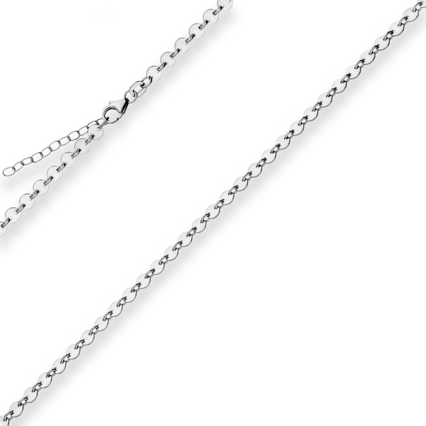 4mm Plattenkette aus 925 Silber rhodiniert 36cm