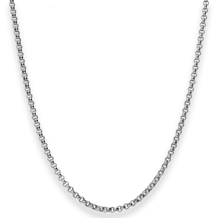 2.5mm Erbskette aus 925 Silber rhodiniert 50cm