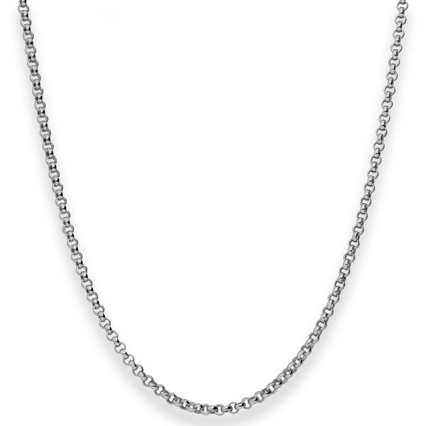 2.5mm Erbskette aus 925 Silber rhodiniert 50cm