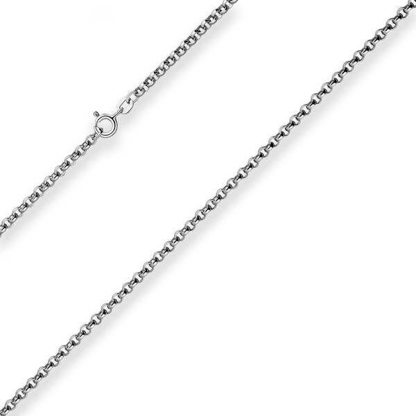 3mm Erbskette aus 925 Silber rhodiniert 50cm