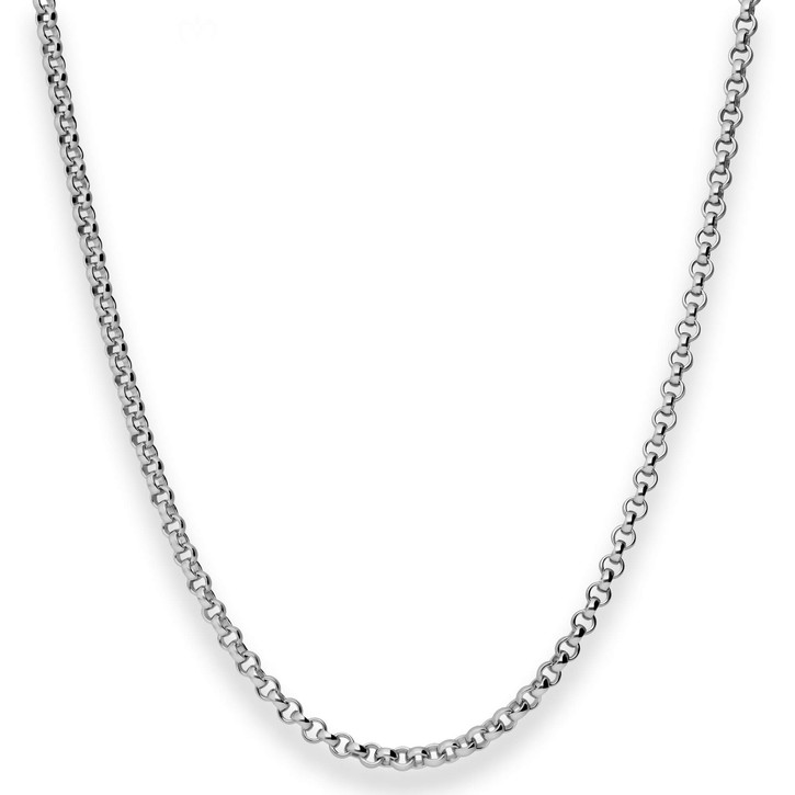 3mm Erbskette aus 925 Silber rhodiniert 60cm