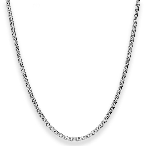 3mm Erbskette aus 925 Silber rhodiniert 60cm