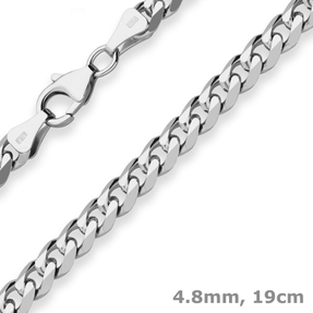4,8mm Armband Panzerkette Silberarmband Armschmuck aus 925 Silber 19cm