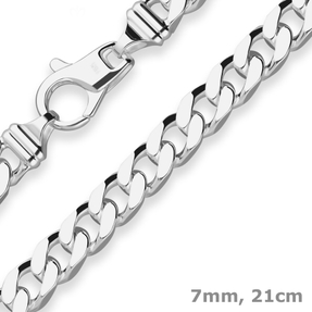 7mm Armband Panzerkette Silberarmband Armschmuck aus 925 Silber 21cm