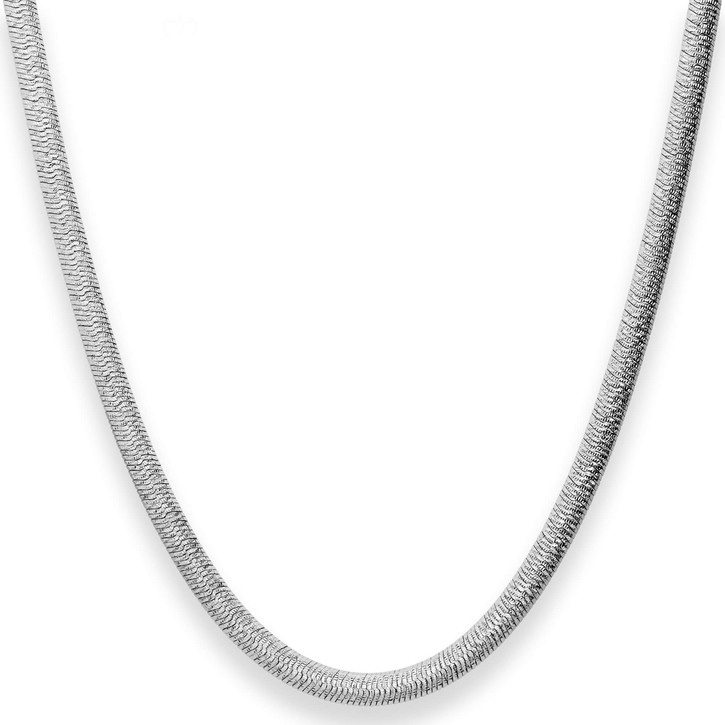 4.4mm Herringbonekette aus 925 Silber rhodiniert 45cm