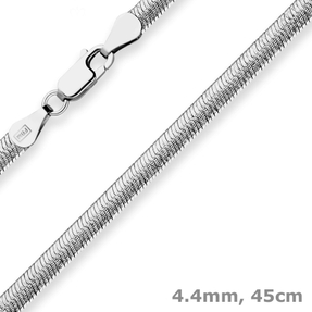 4,4mm Herringbonekette Kette Collier Halskette aus 925 Silber rhodiniert 45cm