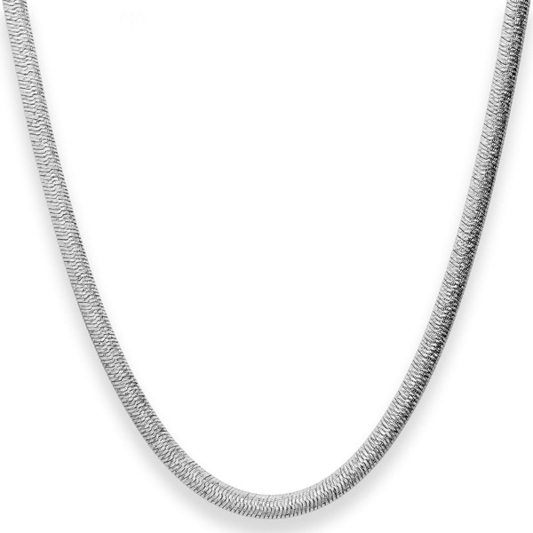 4.4mm Herringbonekette aus 925 Silber rhodiniert 45cm