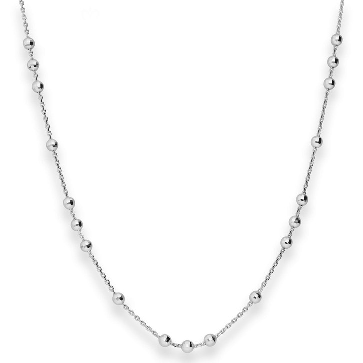 1.1mm Fantasiekette Kugel aus 925 Silber rhodiniert 45cm
