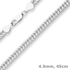 4,5mm Fantasiekette Silberkette Collier Halskette aus 925 Silber 45cm