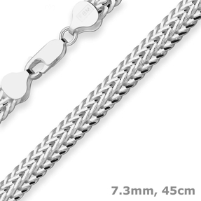 7,3mm Fantasiekette Silberkette Collier Halskette aus 925 Silber 45cm