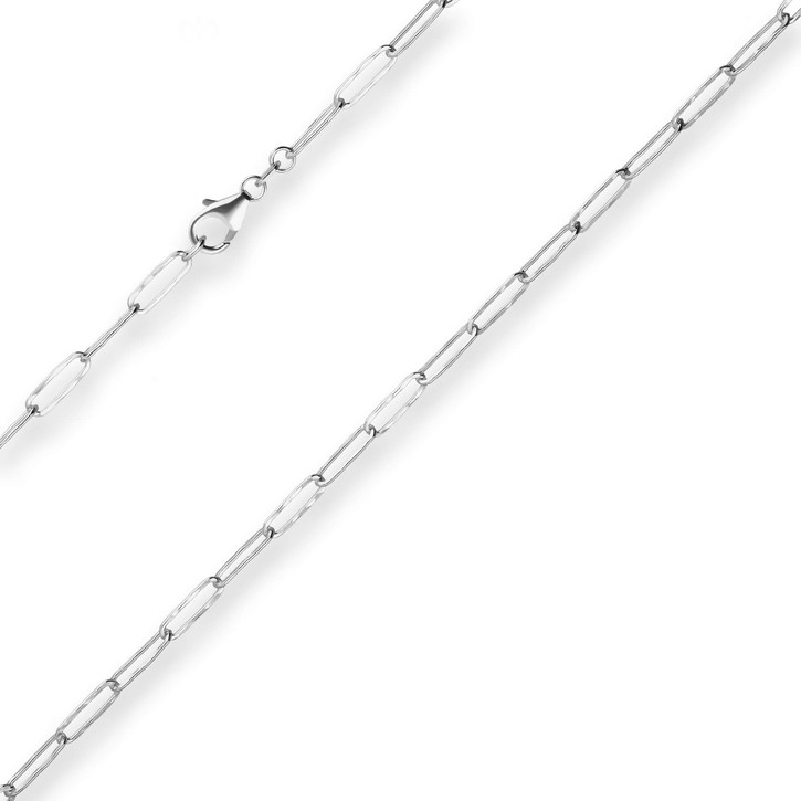 3.8mm Fantasiekette Paper-Clip aus 925 Silber 70cm