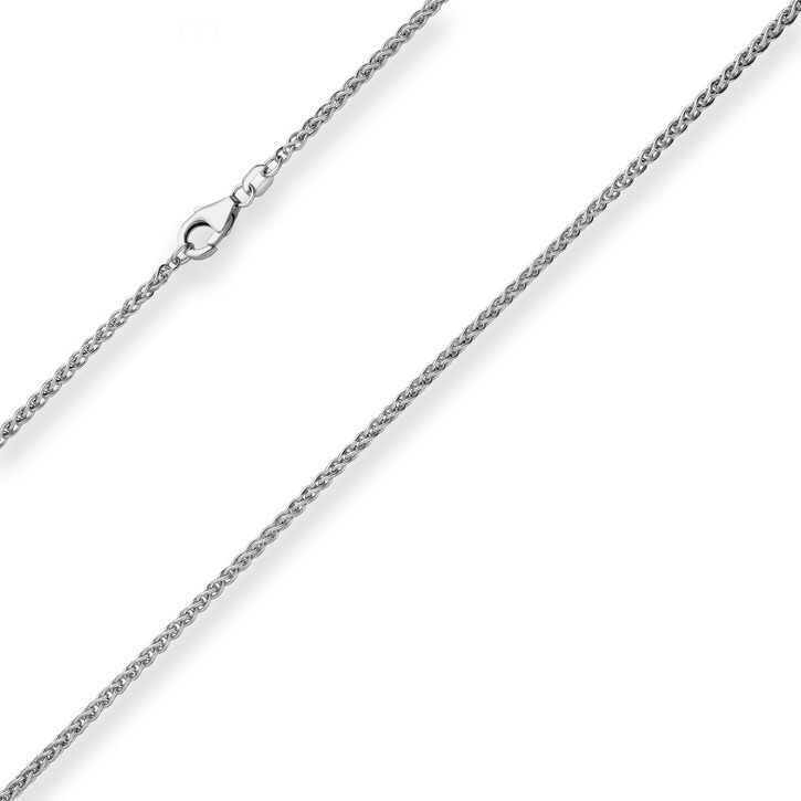 2.1mm Zopfkette aus 925 Silber rhodiniert 42cm