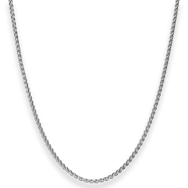 2.1mm Zopfkette aus 925 Silber rhodiniert 42cm