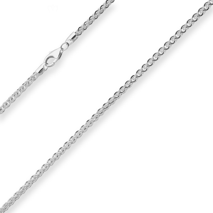3.2mm Zopfkette aus 925 Silber 50cm