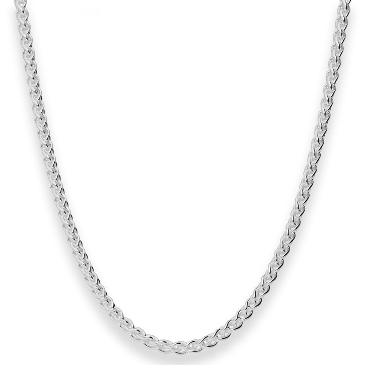 3.2mm Zopfkette aus 925 Silber 50cm