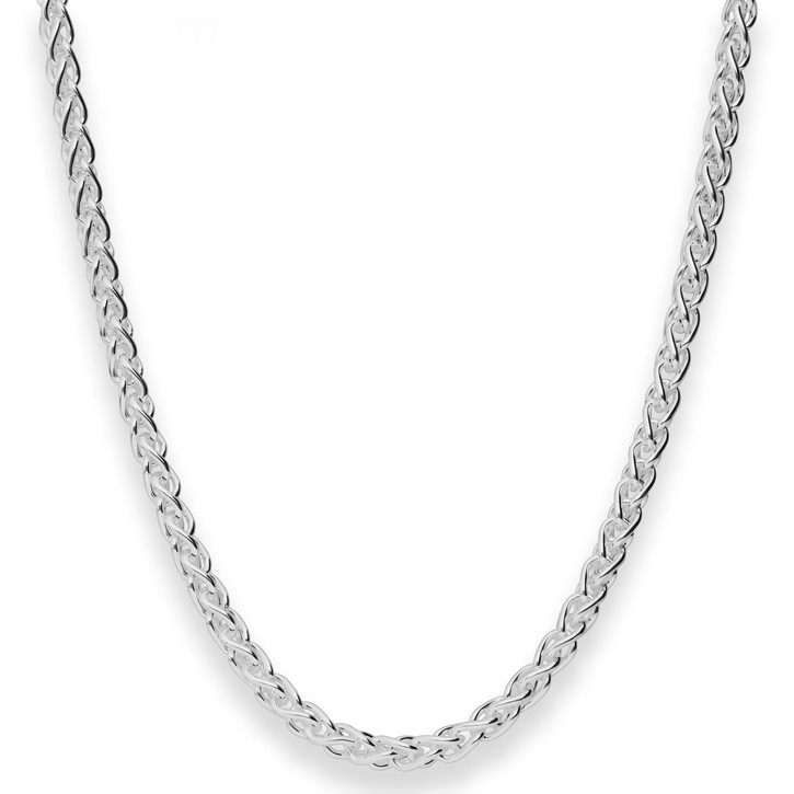 4.2mm Zopfkette aus 925 Silber 45cm