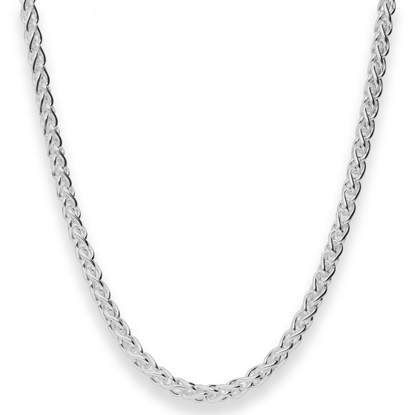 4.2mm Zopfkette aus 925 Silber 45cm