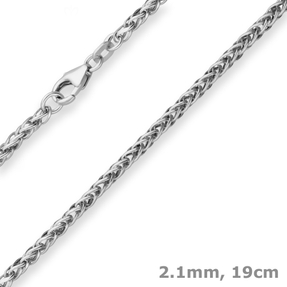 2,1mm Armband Bingokette Goldarmband Armschmuck aus 585 Gold Weißgold 19cm