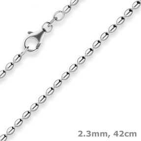 2,3mm Oliven-Kette Silberkette Collier Halskette aus 925 Silber 42cm