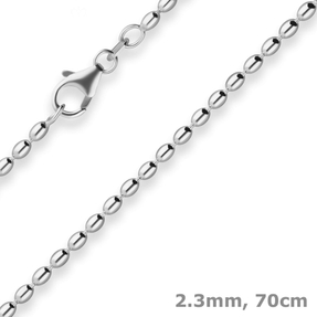 2,3mm Oliven-Kette Silberkette Collier Halskette aus 925 Silber 70cm