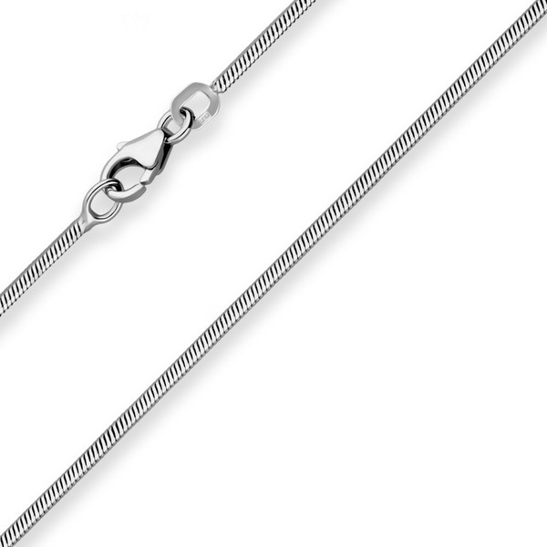 1.2mm Schlangenkette diamantiert aus 925 Silber rhodiniert 42cm