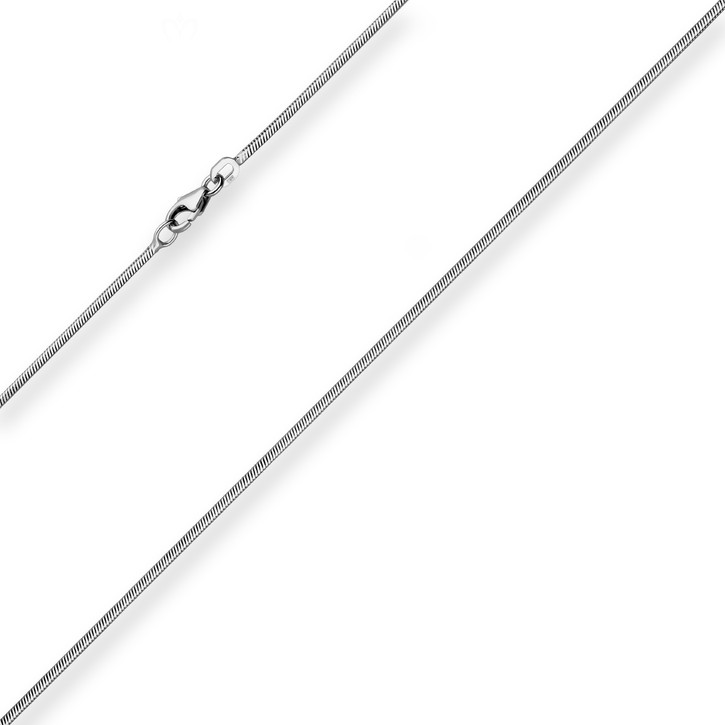 1.2mm Schlangenkette diamantiert aus 925 Silber rhodiniert 50cm