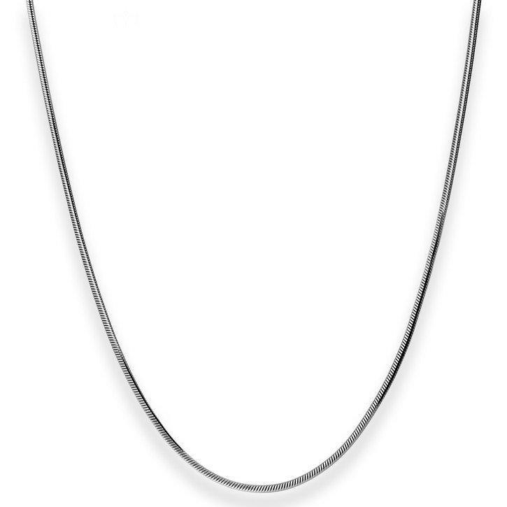 1.2mm Schlangenkette diamantiert aus 925 Silber rhodiniert 50cm