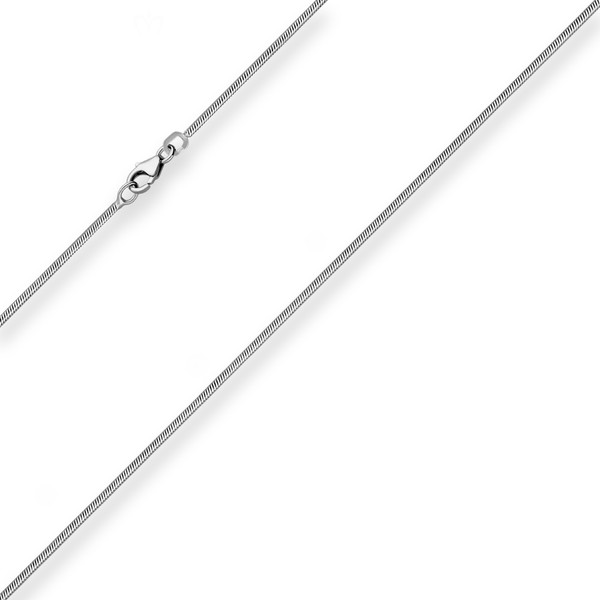 1.2mm Schlangenkette diamantiert aus 925 Silber rhodiniert 50cm