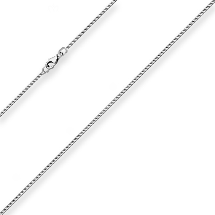1.2mm Schlangenkette diamantiert aus 925 Silber rhodiniert 60cm