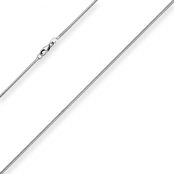1.2mm Schlangenkette diamantiert aus 925 Silber rhodiniert 60cm