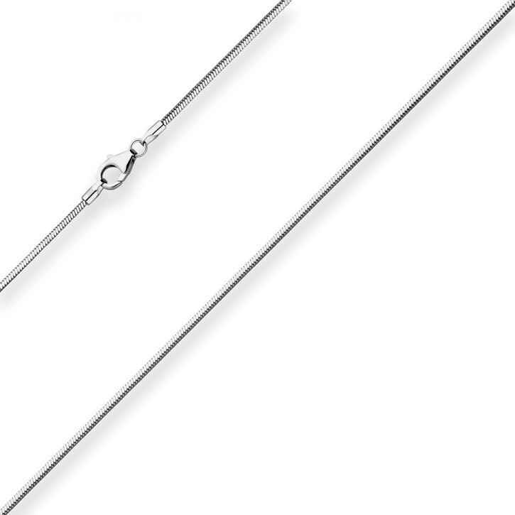 1.4mm Schlangenkette diamantiert aus 925 Silber rhodiniert 45cm