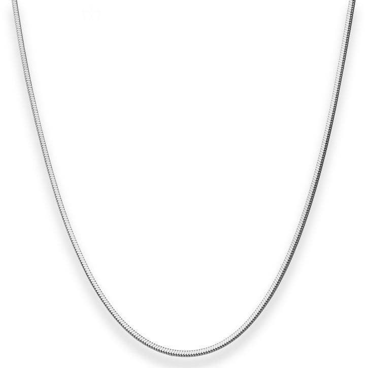 1.4mm Schlangenkette diamantiert aus 925 Silber rhodiniert 45cm