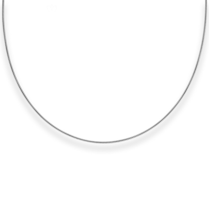 1.2mm Halsreif Tondakette aus 925 Silber rhodiniert 50cm