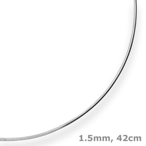 1,5mm Halsreif Halskette aus 925 Silber rhodiniert 42cm