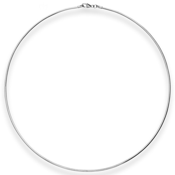 1.5mm Halsreif Tondakette aus 925 Silber rhodiniert 45cm