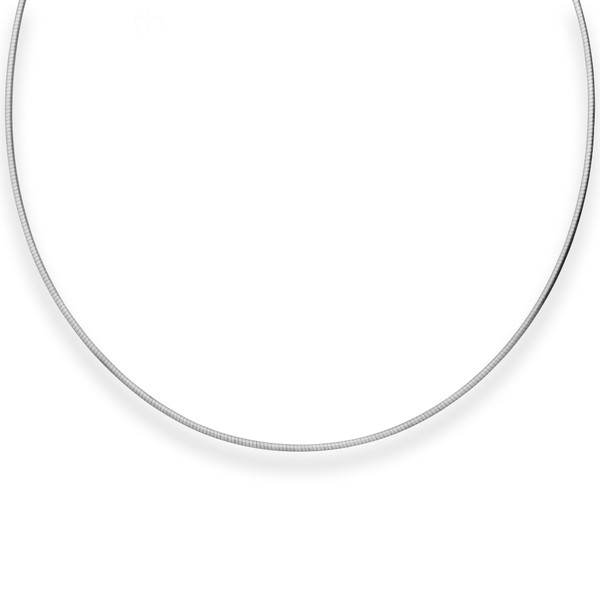 1.5mm Halsreif Tondakette aus 925 Silber rhodiniert 45cm