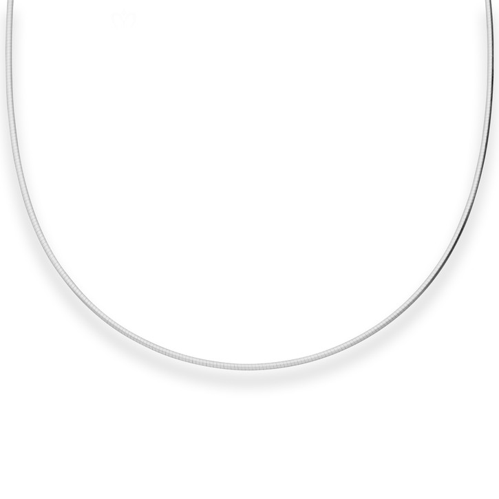 1.5mm Halsreif Omegakette Tondakette aus 925 Silber 45cm